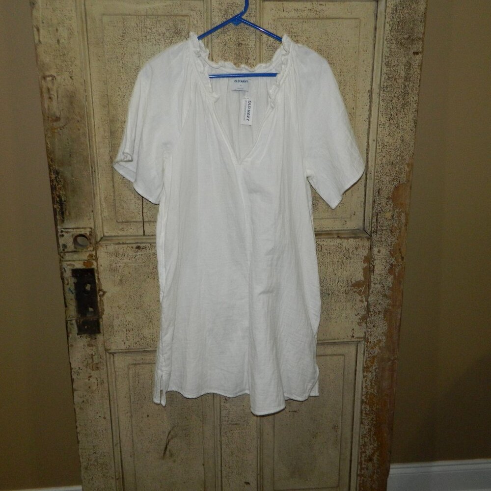 Old Navy Gauzey Crinkle Swing Mini Dress Sz M (CC-30)